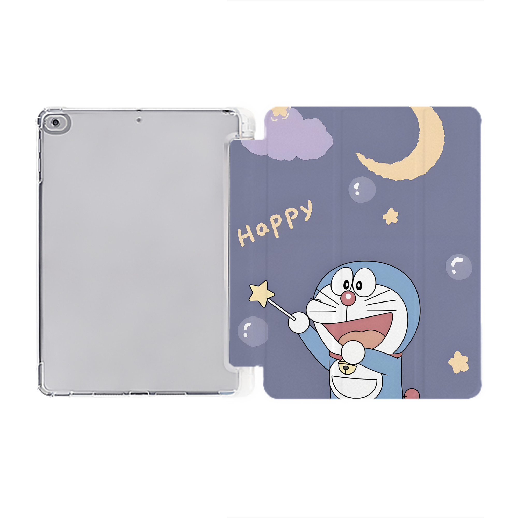 （画像用） ドラえもん Doraemon IPad ケース ペン収納付き 三つ折りスタンド PUレザー×シリコン 対応機種9.5/10.5/10.9インチ